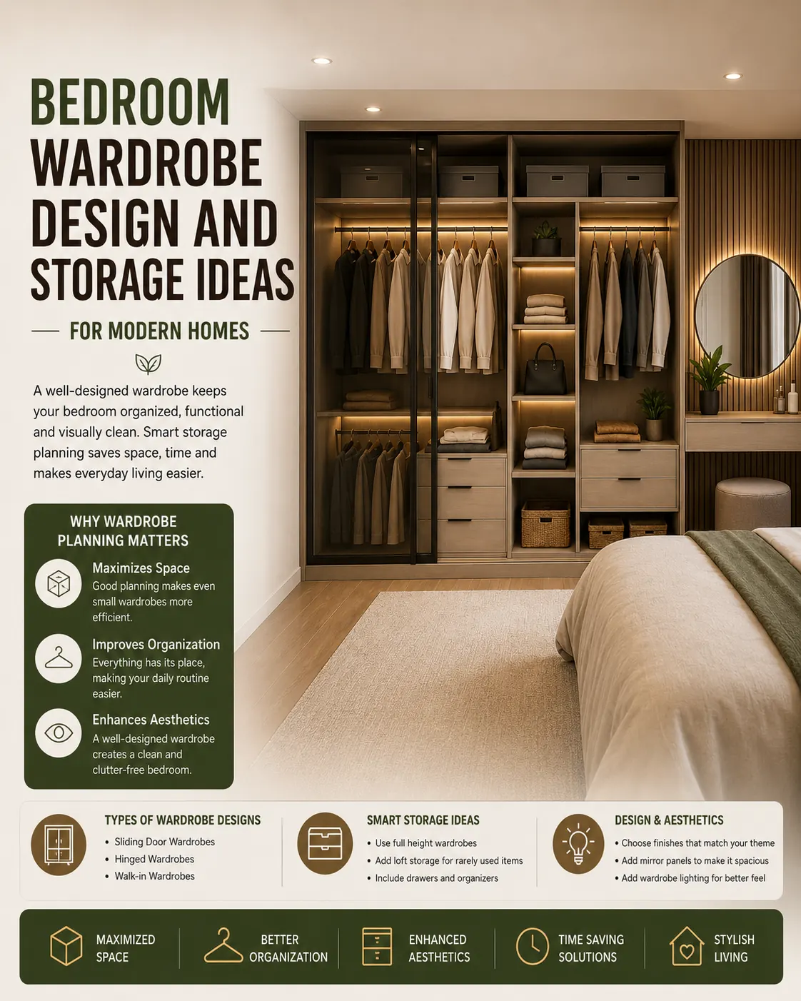 Modern wardrobe design and storage ideas
