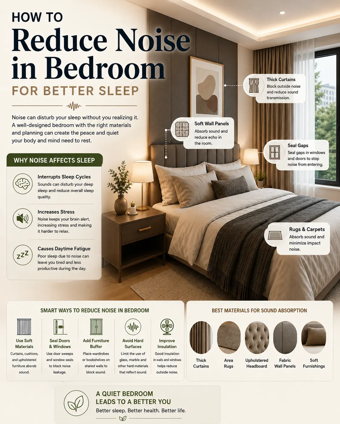 How to reduce noise in bedroom