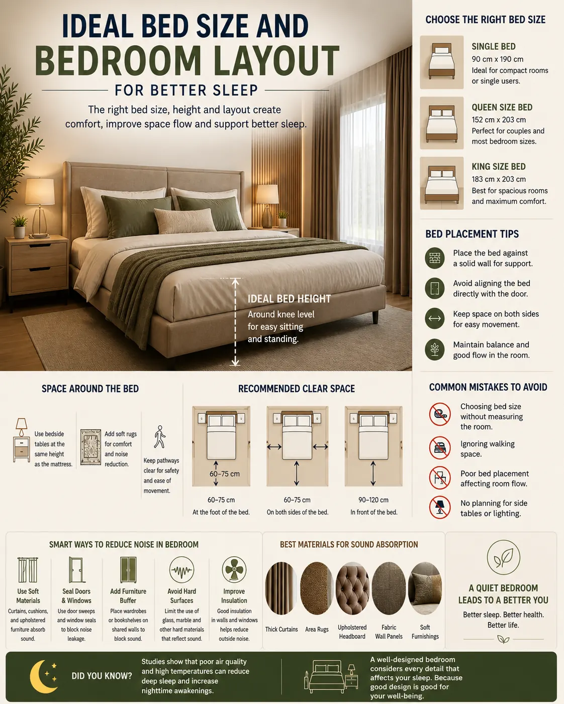 Ideal bed size and bedroom layout guide
